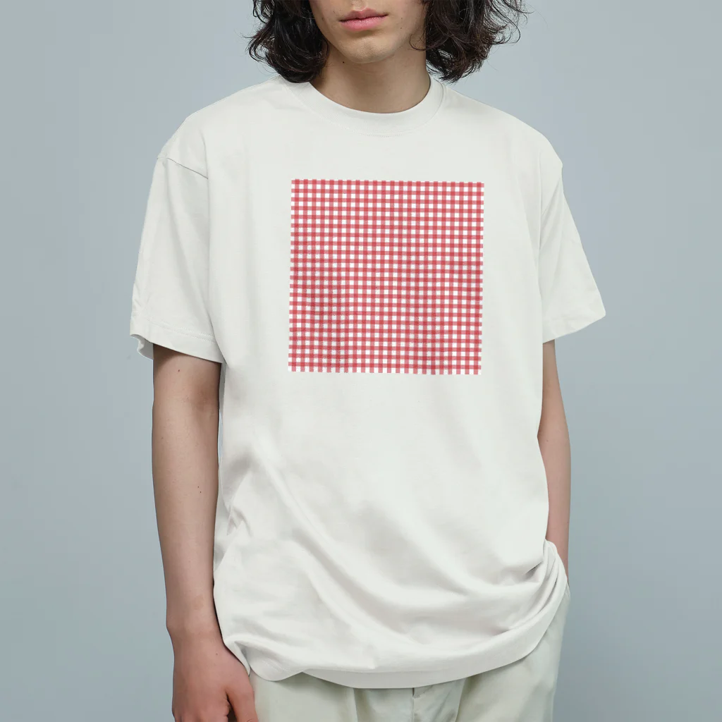 utouch_のギンガムちゃん【赤】 Organic Cotton T-Shirt