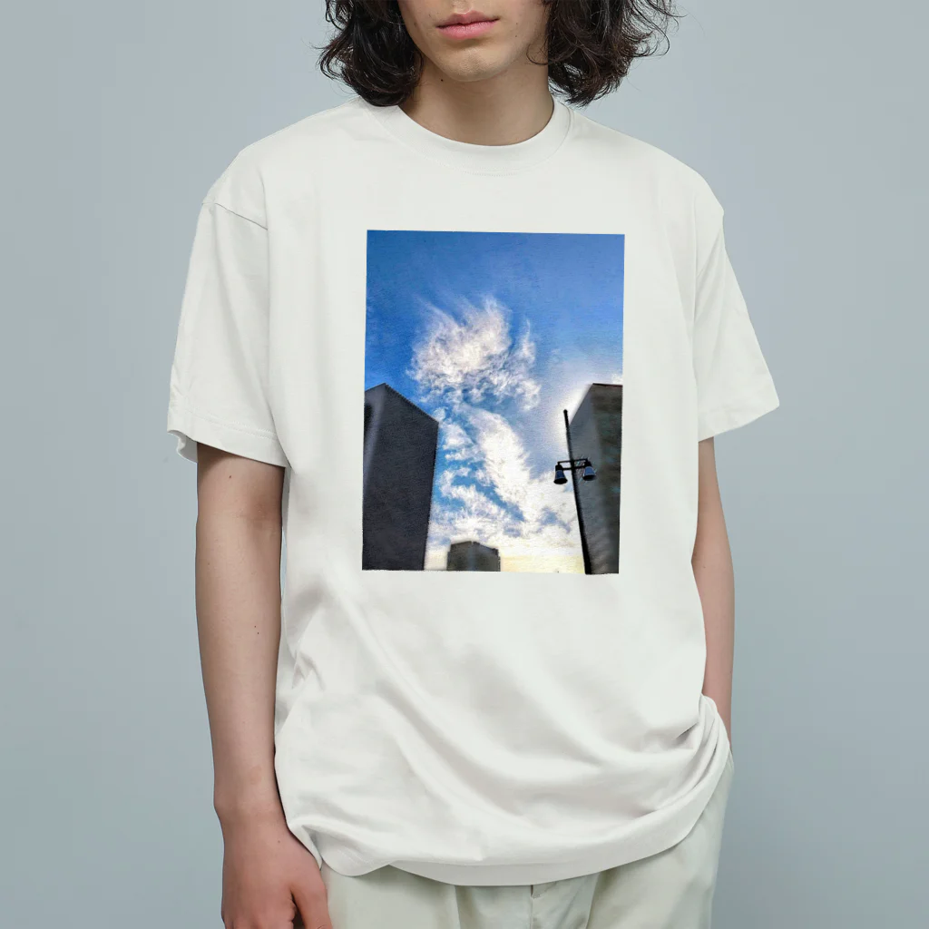 錆猫の館のビルの谷間の龍神雲 Organic Cotton T-Shirt