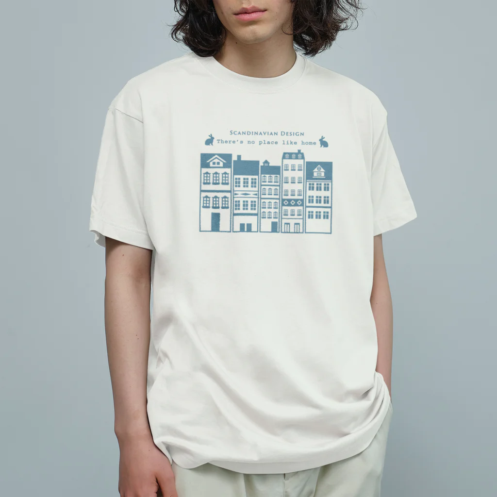 Wonder Bird Forestの北欧の街並み オーガニックコットンTシャツ