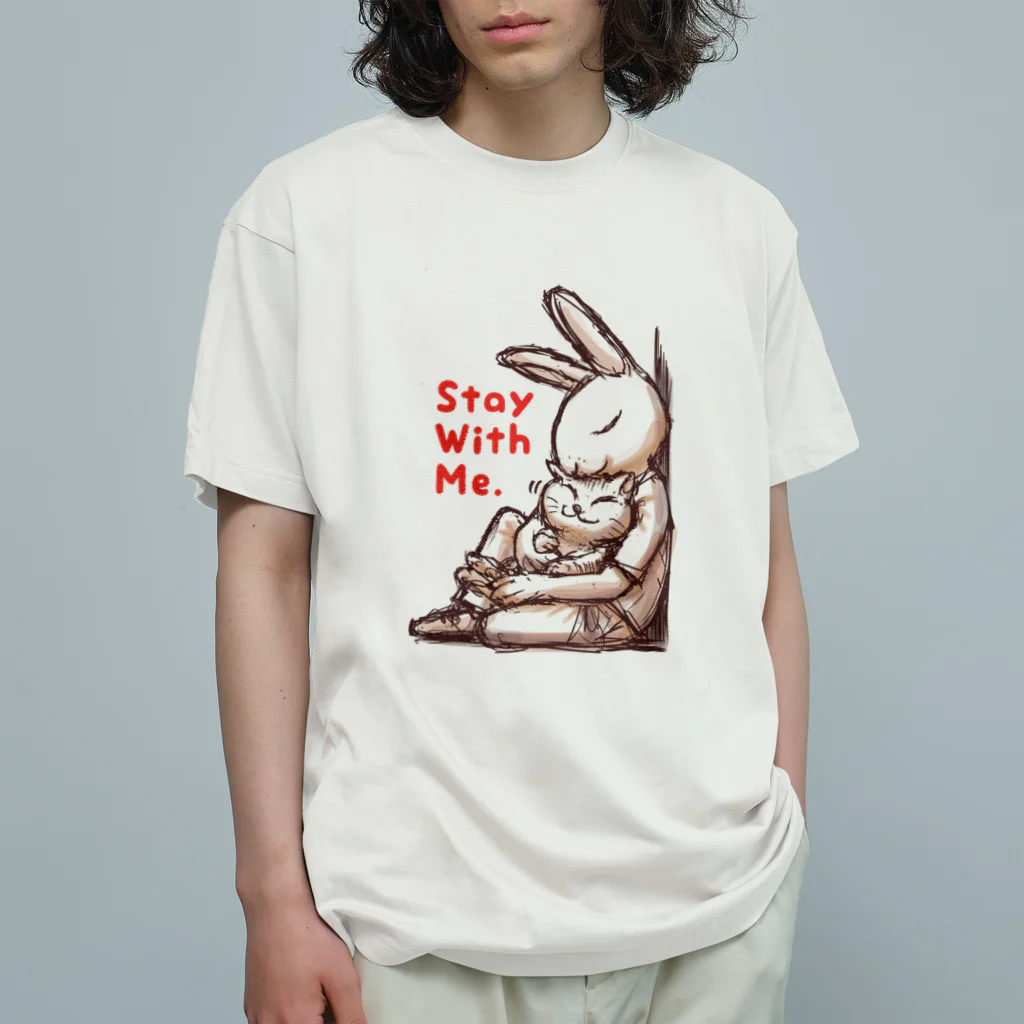 BeachBunnyのうさぎとねこ　Stay With Me オーガニックコットンTシャツ