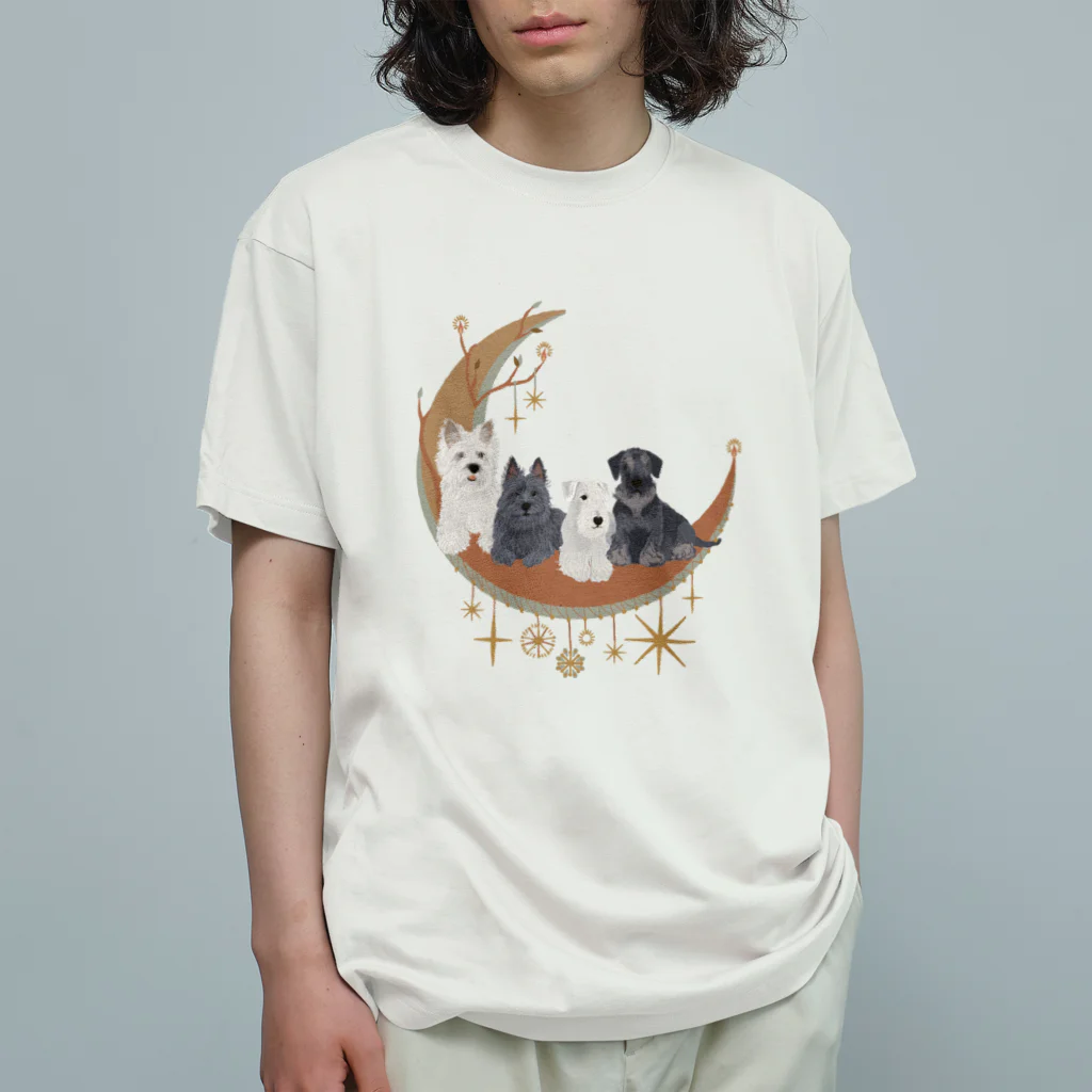 sayapochaccoのMy favirite terriers drom A to Z　~C~crescent moon オーガニックコットンTシャツ