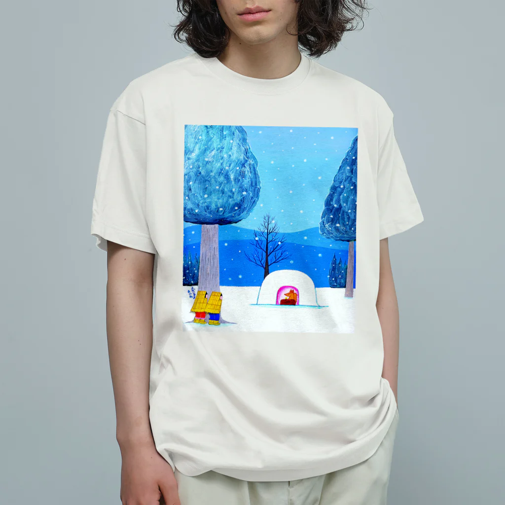 「アートとメルヘンと創作の森グッズ」のアートとメルヘンと創作の森　ノスタルジック絵画　秋野あかね作「まだいるよ」 オーガニックコットンTシャツ