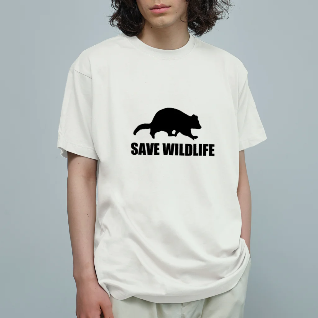 Sunny Heart　野生動物保護 wildlife carerのSAVE WILDLIFE POSSUMデザイン オーガニックコットンTシャツ