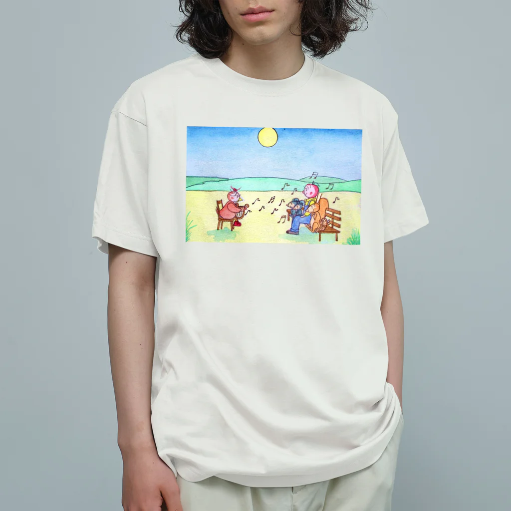 「アートとメルヘンと創作の森グッズ」の「ピピのつばさ」ピピの音楽会 Organic Cotton T-Shirt