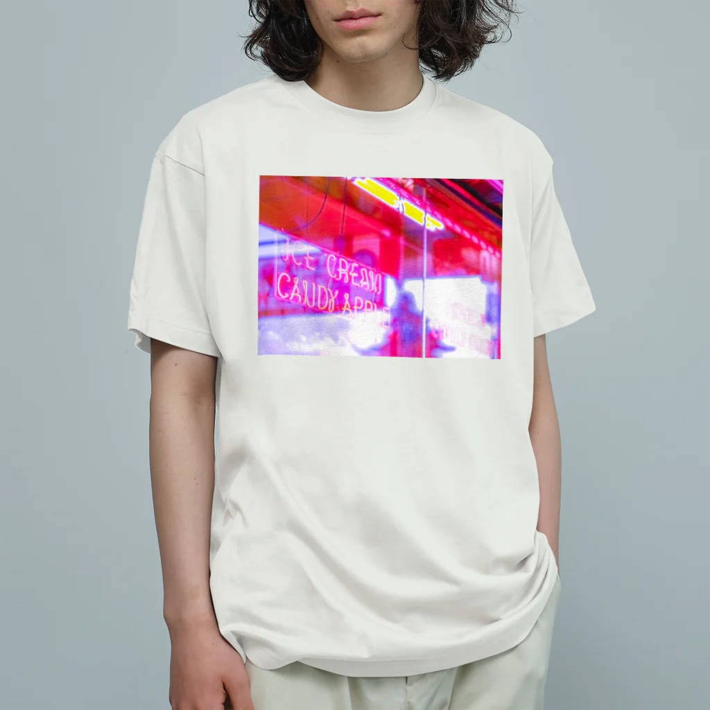 NEON LIGHT STARSのAPPLE NEON 横 オーガニックコットンTシャツ