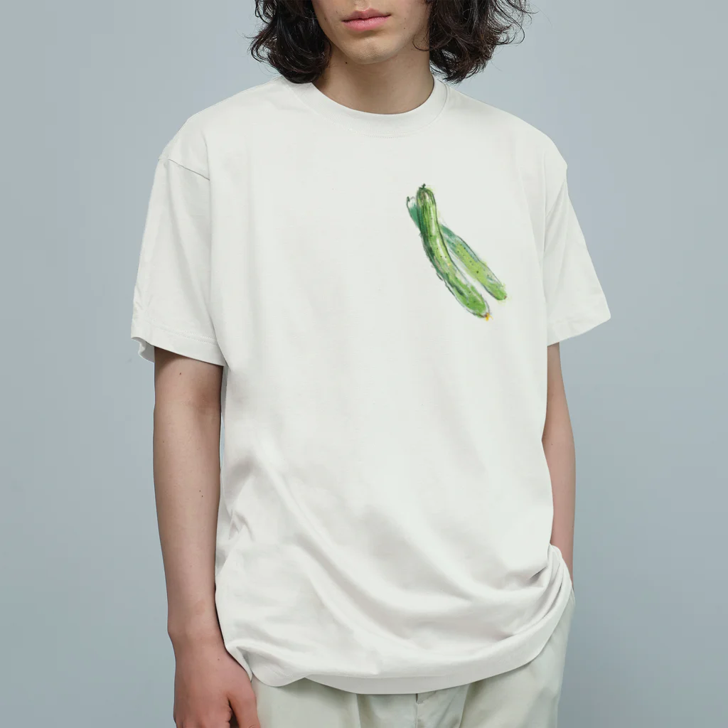 akane_art（茜音工房）のベジタブルT（キュウリ） Organic Cotton T-Shirt