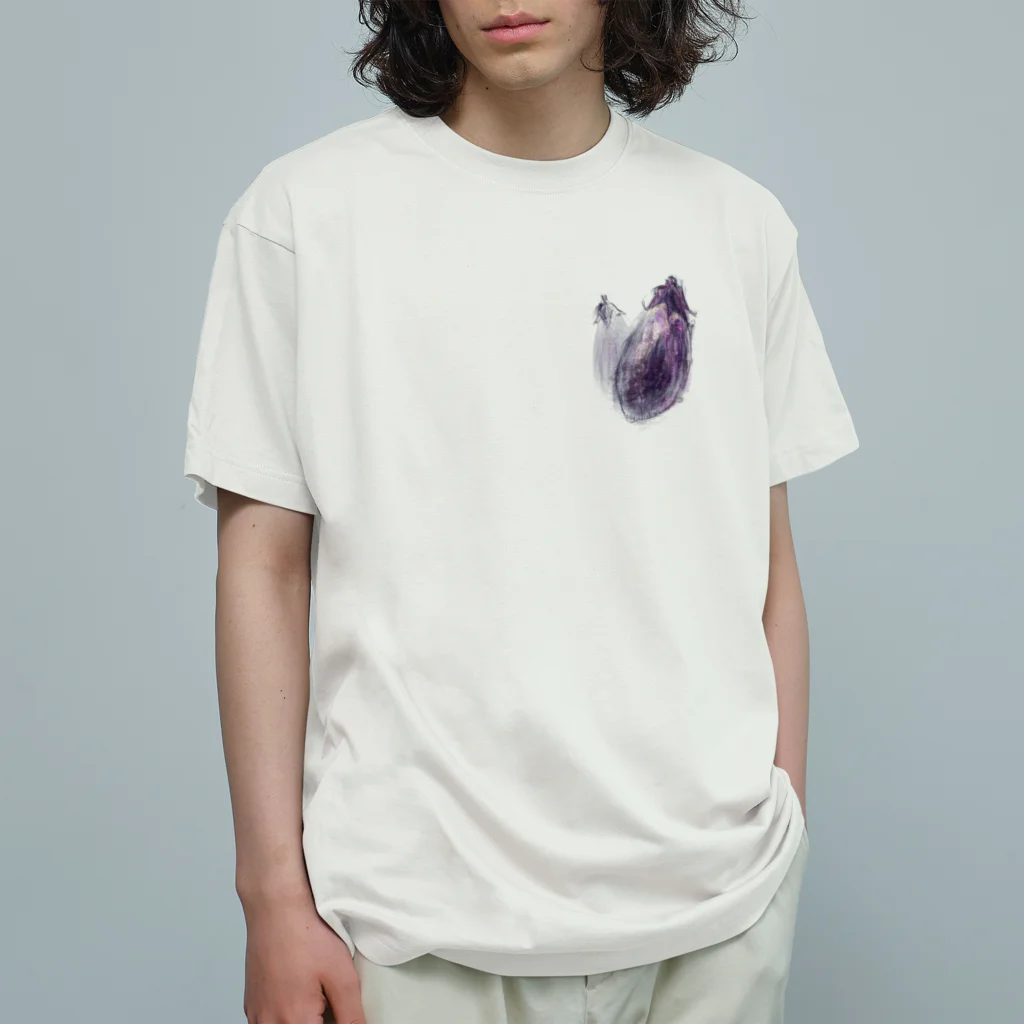 akane_art（茜音工房）のベジタブルT（ナス） Organic Cotton T-Shirt