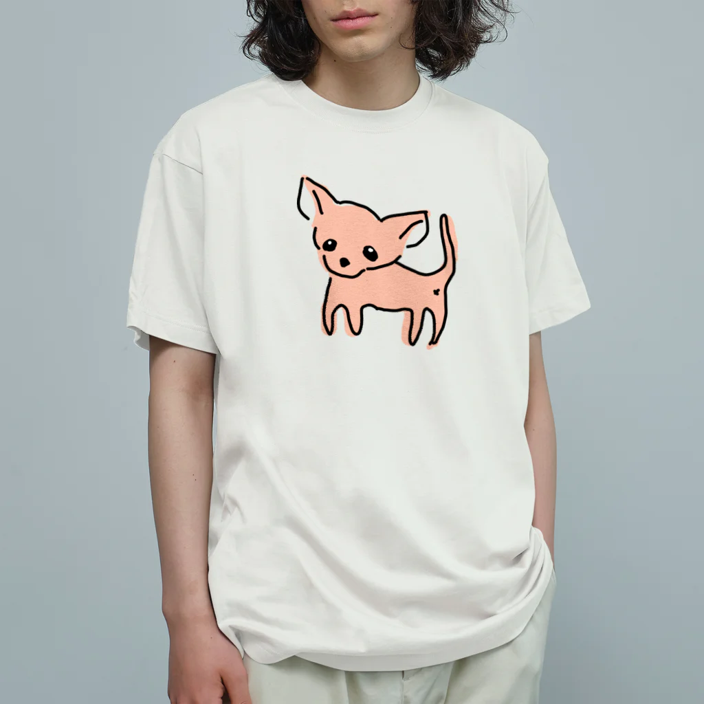 akane_art（茜音工房）のゆるチワワ（オレンジ） Organic Cotton T-Shirt