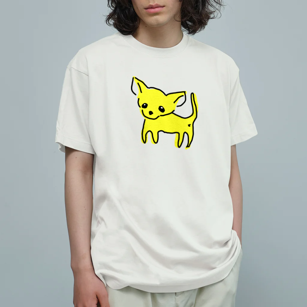 akane_art（茜音工房）のゆるチワワ（イエロー） Organic Cotton T-Shirt