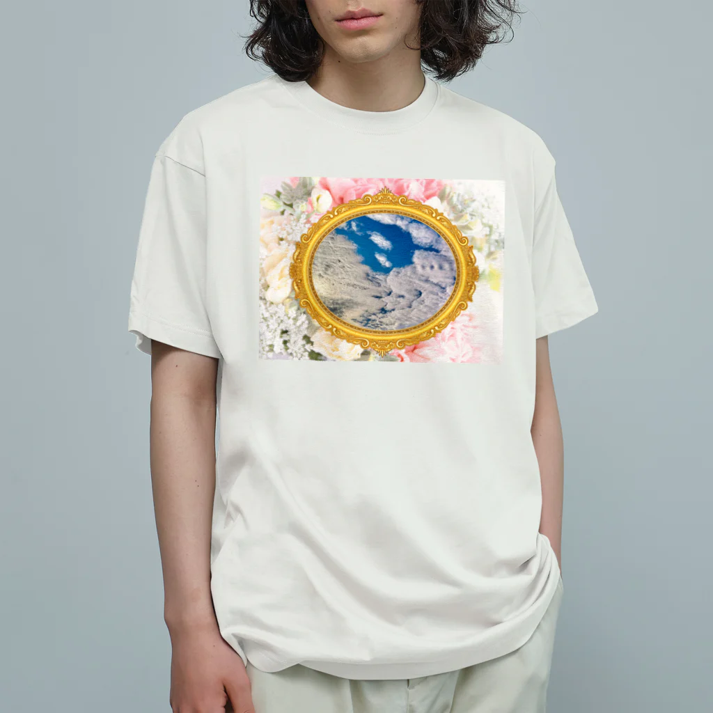 錆猫の館の【B】キスをする雲～LOVE&PEACE Organic Cotton T-Shirt