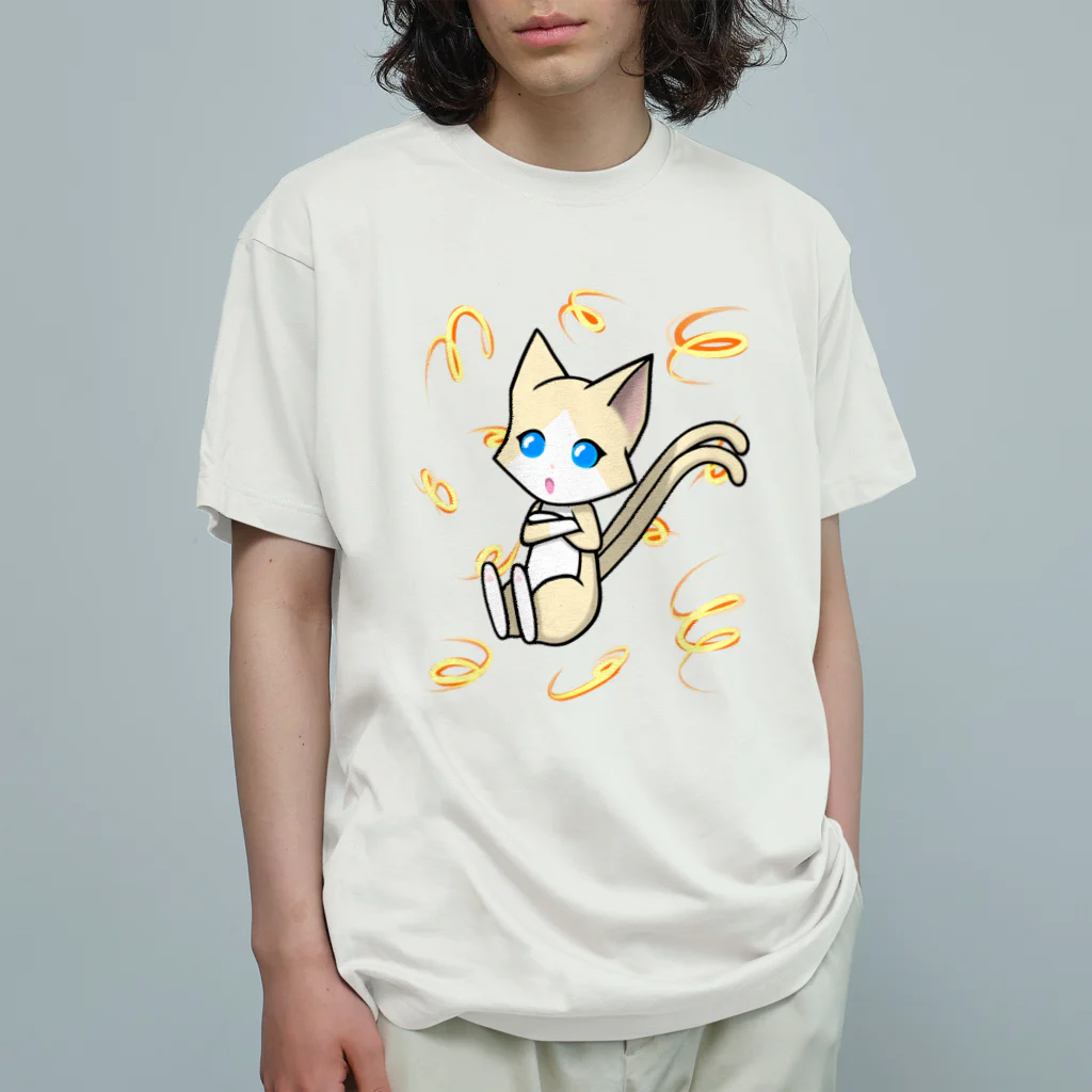 猫の隠れ家のはちわれ靴下の猫又ちゃん Organic Cotton T-Shirt