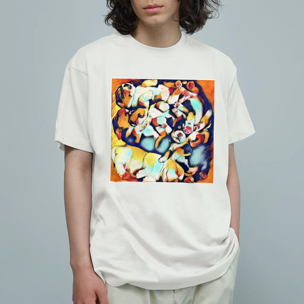 UMEKOtoUNICOのビーグルベビーズ　籠入り　バックプリント Organic Cotton T-Shirt