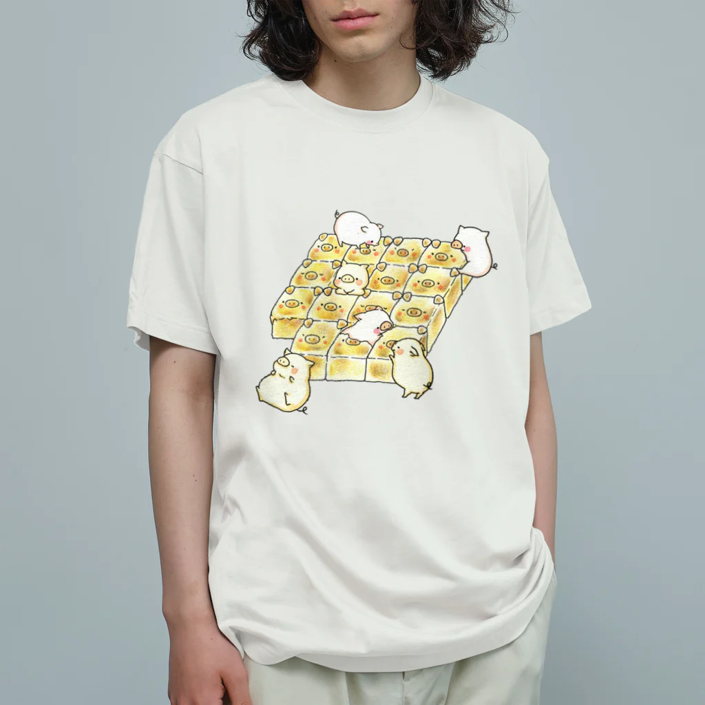 𝕚𝕣𝕠𝕤𝕒𝕤𝕙𝕚のちぎりぱん with こぶた オーガニックコットンTシャツ