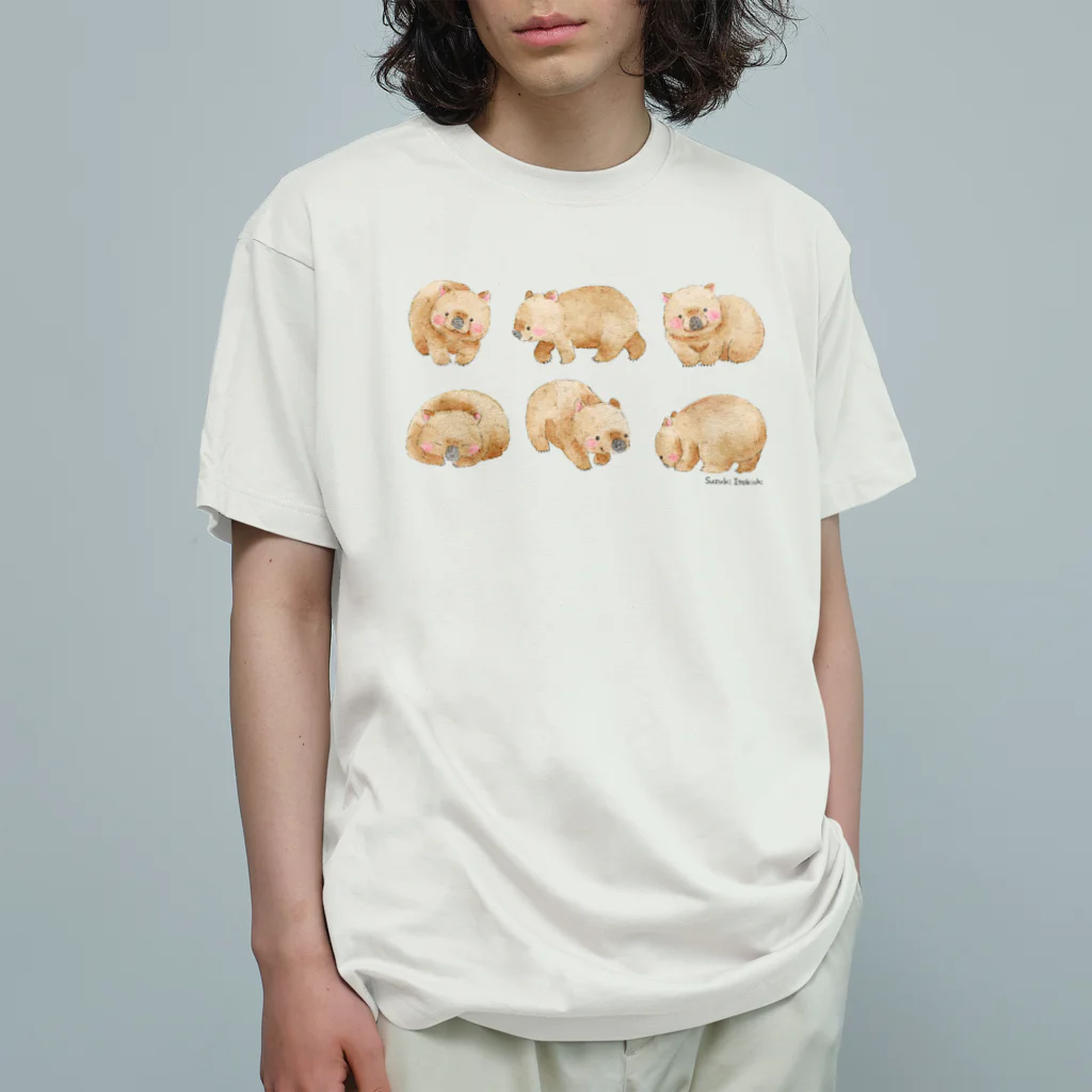 すずきいときちの水彩ウォンバット オーガニックコットンTシャツ