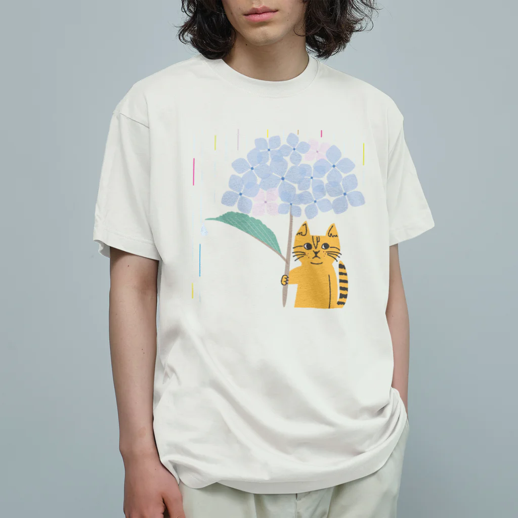 mapechiのトラネコしまお、雨でもへっちゃら Organic Cotton T-Shirt