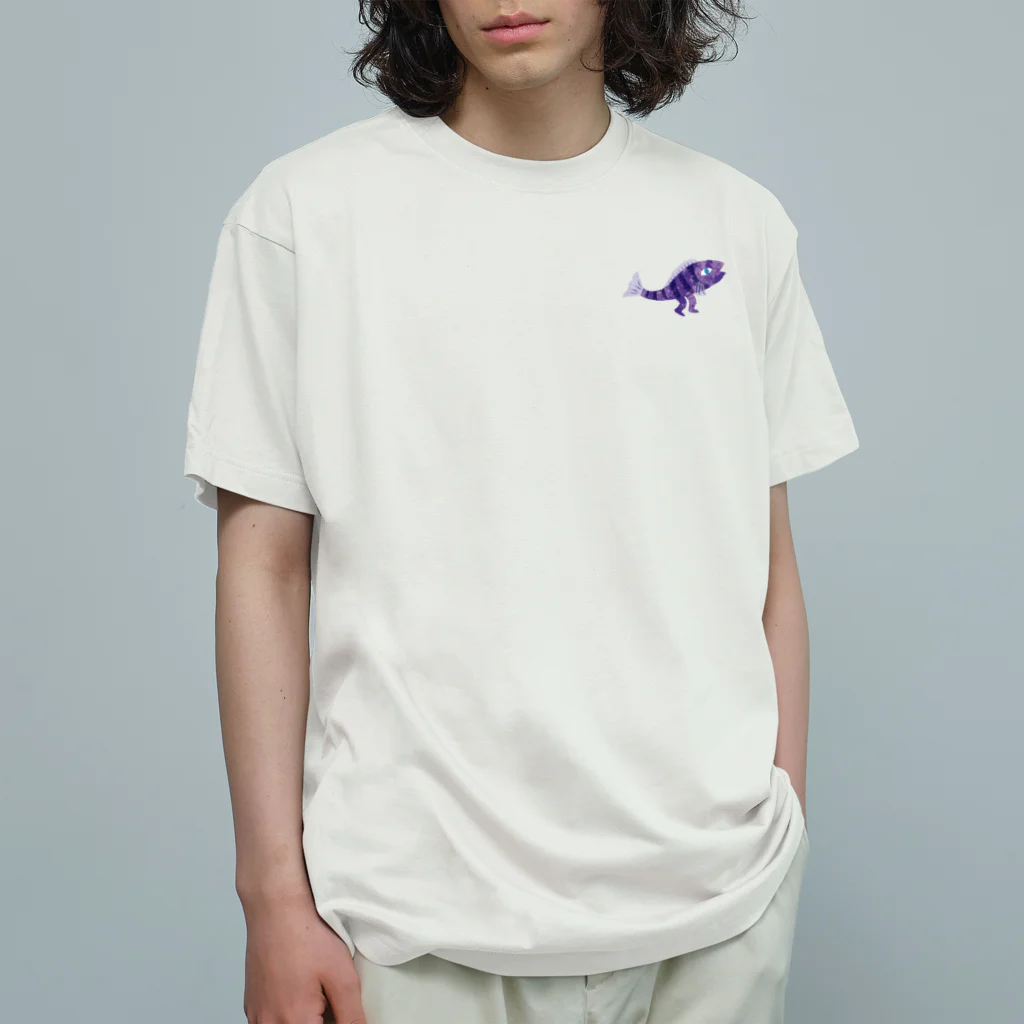 ペーパーモザイクの店の変な魚（背景なしver.） オーガニックコットンTシャツ