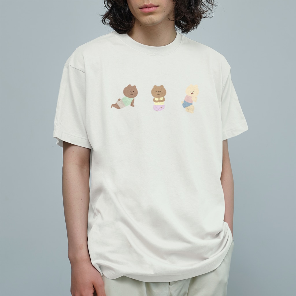 ぽぽ / Popoの筋トレをしているクマ Organic Cotton T-Shirt