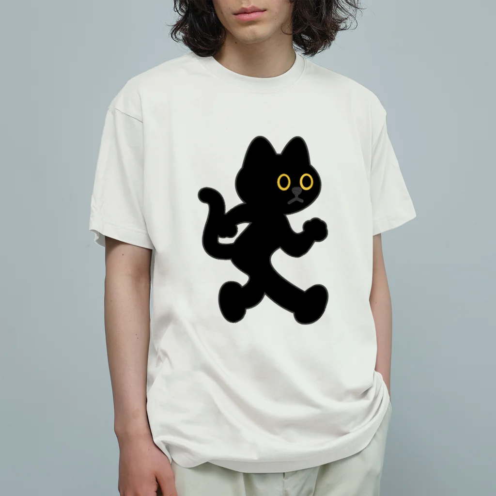 嶌星堂の飛び出し坊や猫 黒猫 Organic Cotton T-Shirt