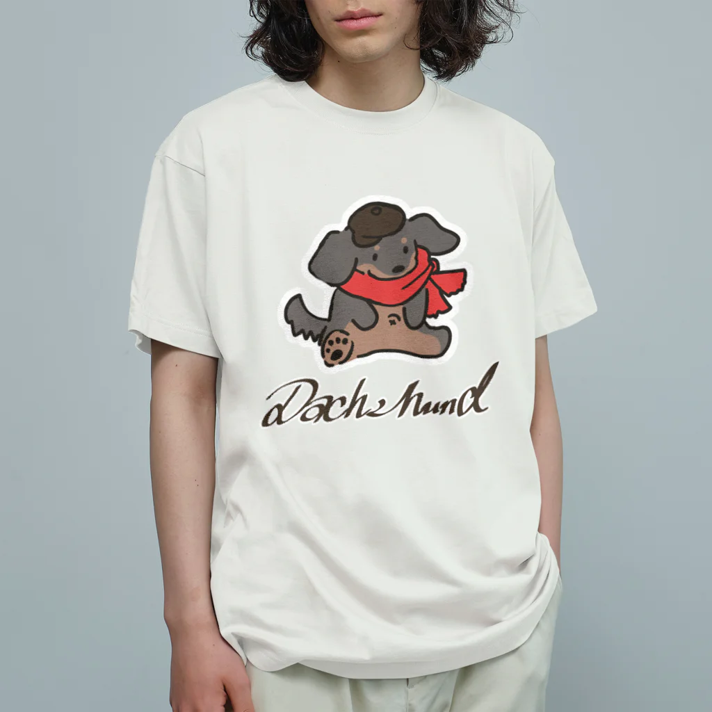 スーパーわんわんズのマフラーダックス オーガニックコットンTシャツ