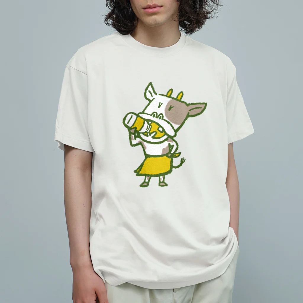 ツナチナツのウシさん銭湯モード オーガニックコットンTシャツ