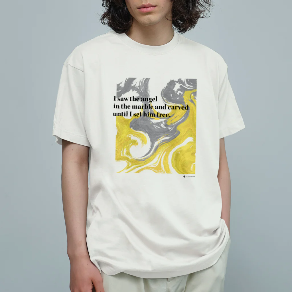 STAMPNOVAのマーブルペイント (カラー) オーガニックコットンTシャツ