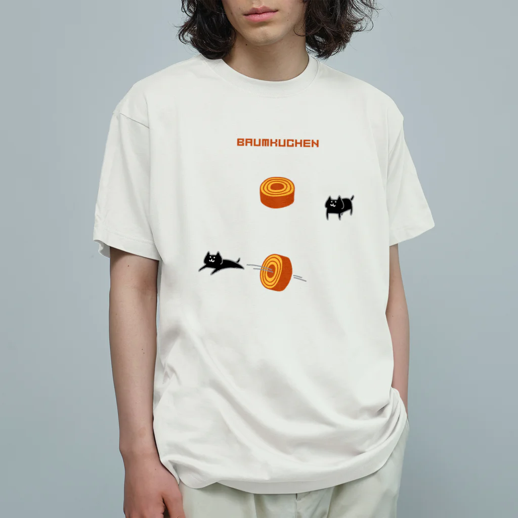 PokuStarのバウムクーヘンとネコ Organic Cotton T-Shirt