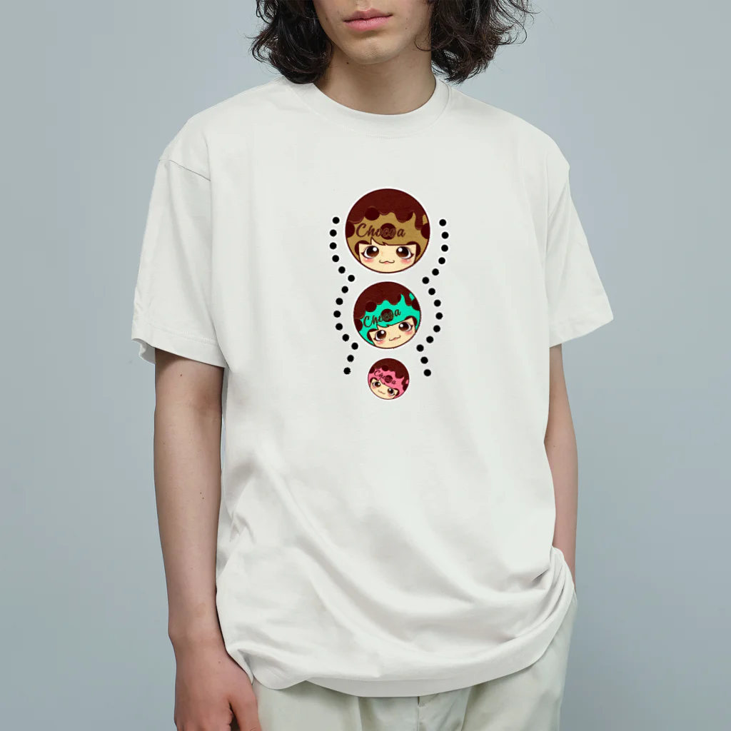 【Chocoa】-チョコア-のChocoa. 3色だんご🍡O.C. オーガニックコットンTシャツ