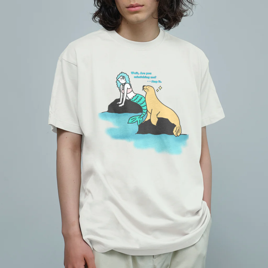 シロクマ商店のまねっこどんどん人魚さん Organic Cotton T-Shirt