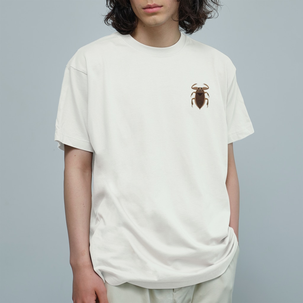 ★SUZURIのTシャツセール開催中！！！☆kg_shopの[☆両面] ゲンゴロウどっち【視力検査表パロディ】 Organic Cotton T-Shirt