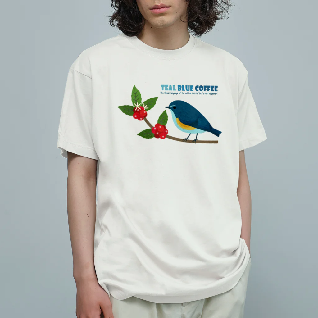 Teal Blue CoffeeのTeal Blue Bird オーガニックコットンTシャツ