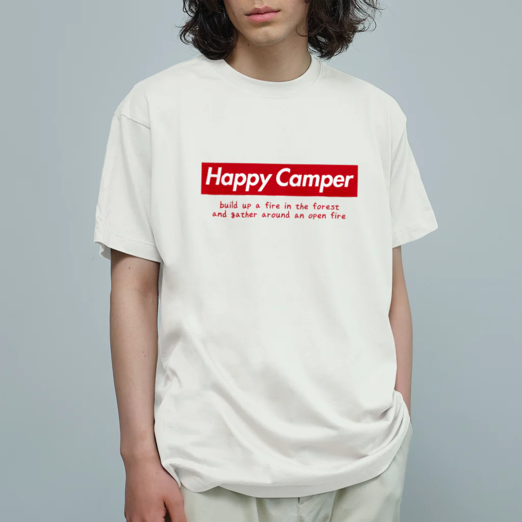 go campingのHappy Camper（red） Organic Cotton T-Shirt