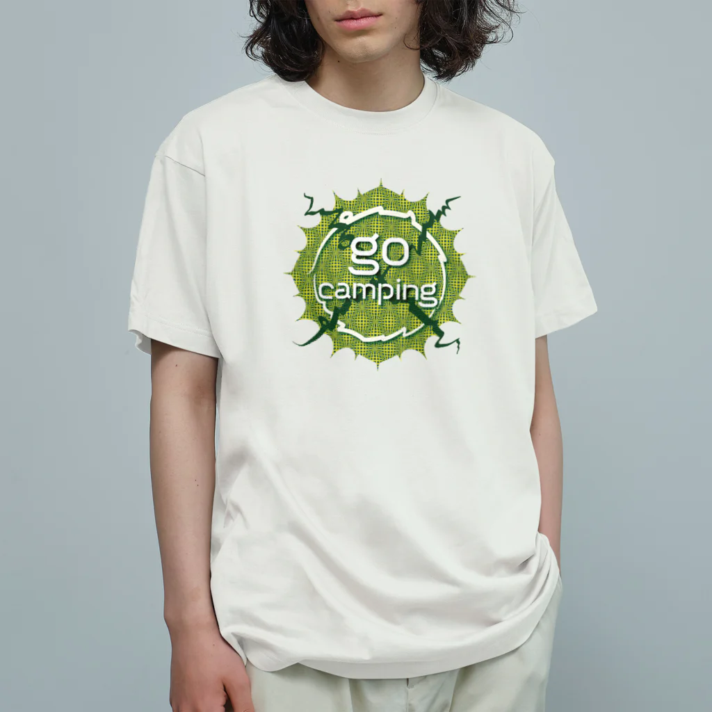 go campingのgo camping（yellow green） オーガニックコットンTシャツ