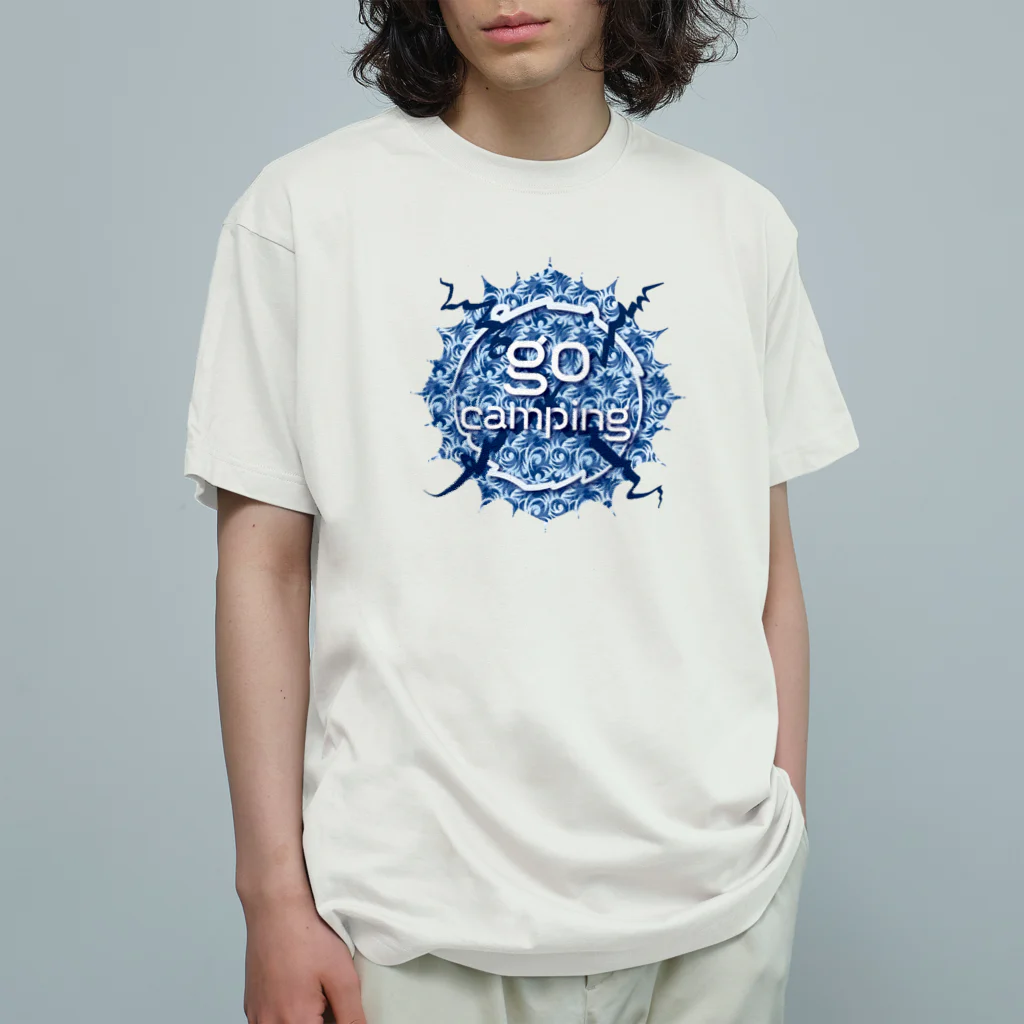 go campingのgo camping（surf blue） オーガニックコットンTシャツ