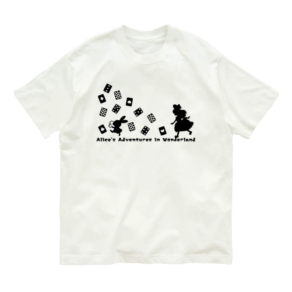 tammytammyの不思議の国のアリス【アリスと白ウサギ】シルエット Organic Cotton T-Shirt