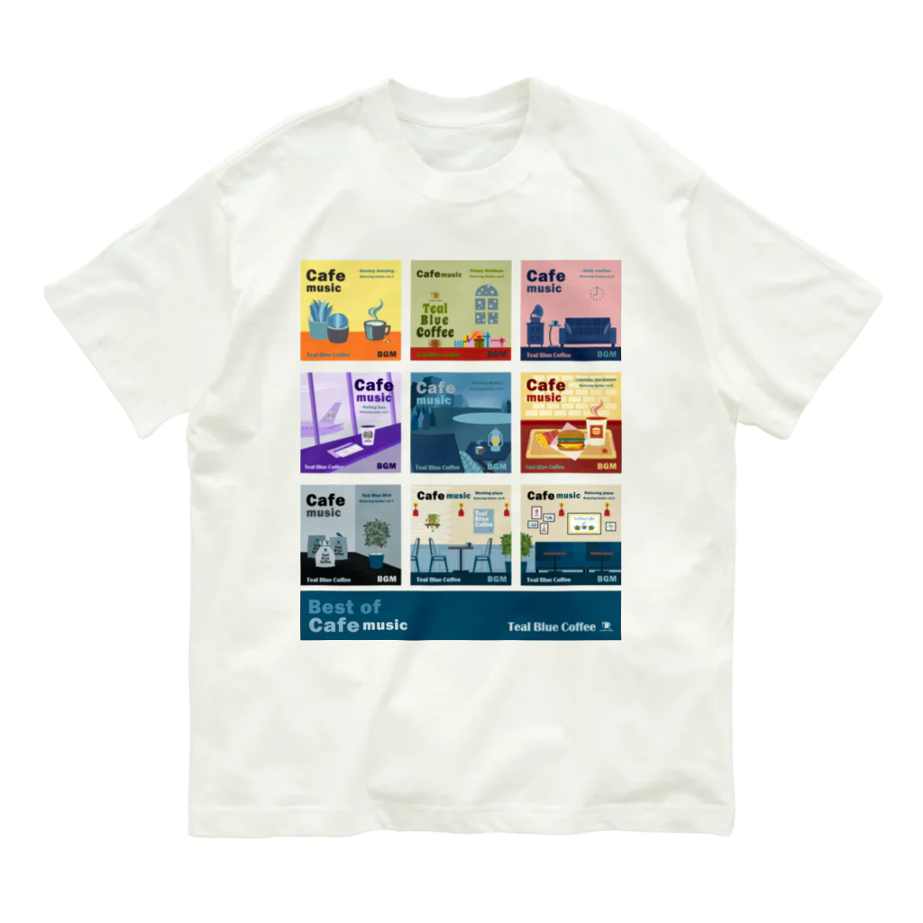 Teal Blue CoffeeのBest of Cafe music オーガニックコットンTシャツ