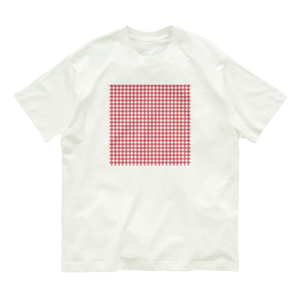 utouch_のギンガムちゃん【赤】 Organic Cotton T-Shirt