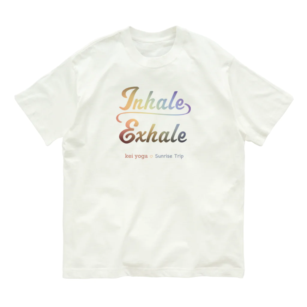 Sunrise Trip のInhale~Exhale keiヨガ コラボ オーガニックコットンTシャツ