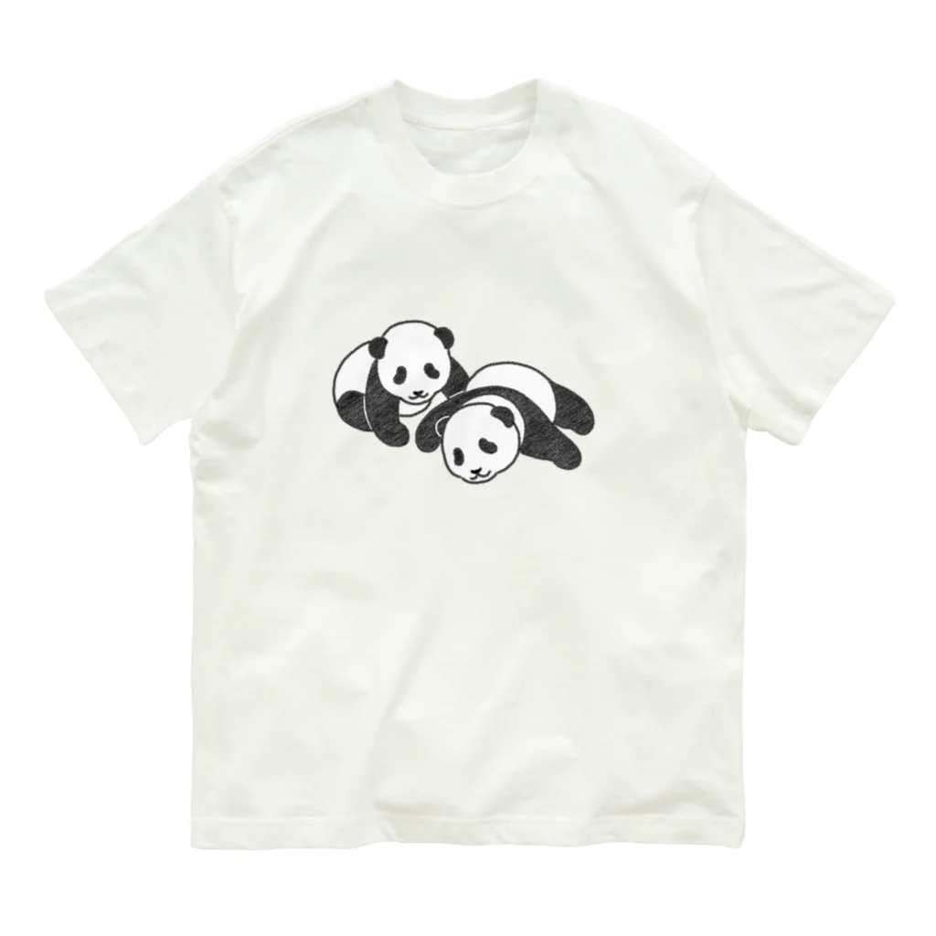 chippokeの双子パンダ オーガニックコットンTシャツ