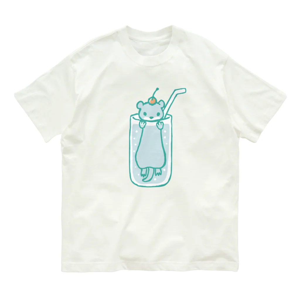 あずき缶のカワウソーダ Organic Cotton T-Shirt