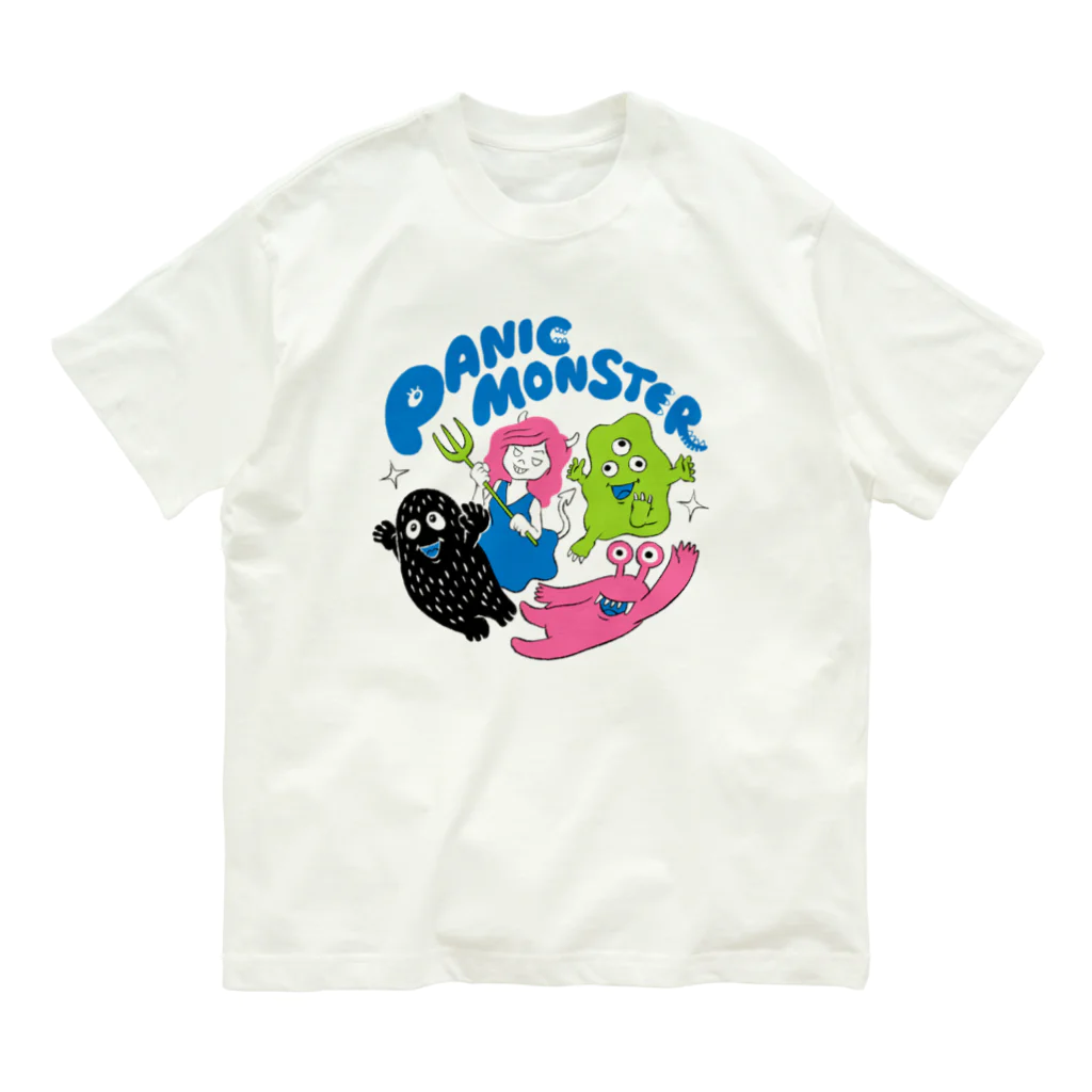 yonakanのパニックモンスター ／Bカラー オーガニックコットンTシャツ