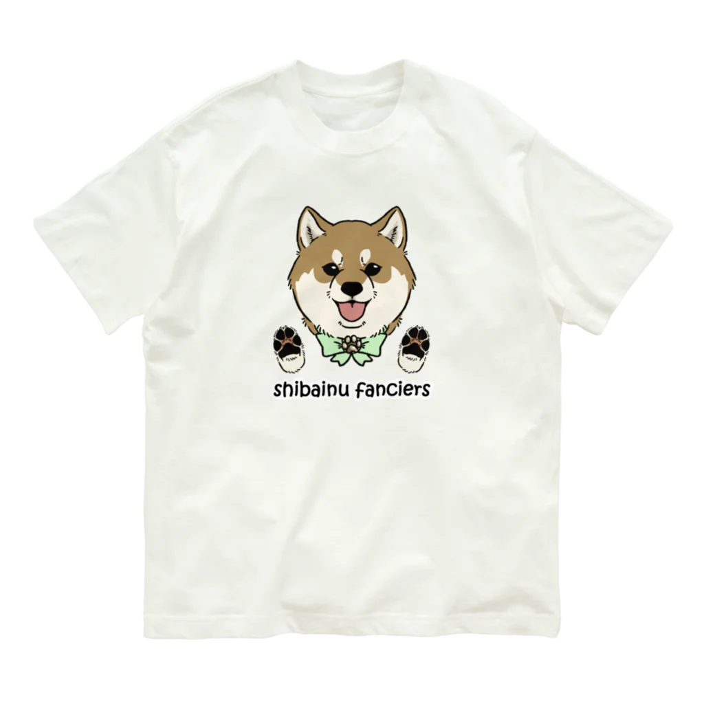 豆つぶのshiba-inu fanciers(赤柴) オーガニックコットンTシャツ