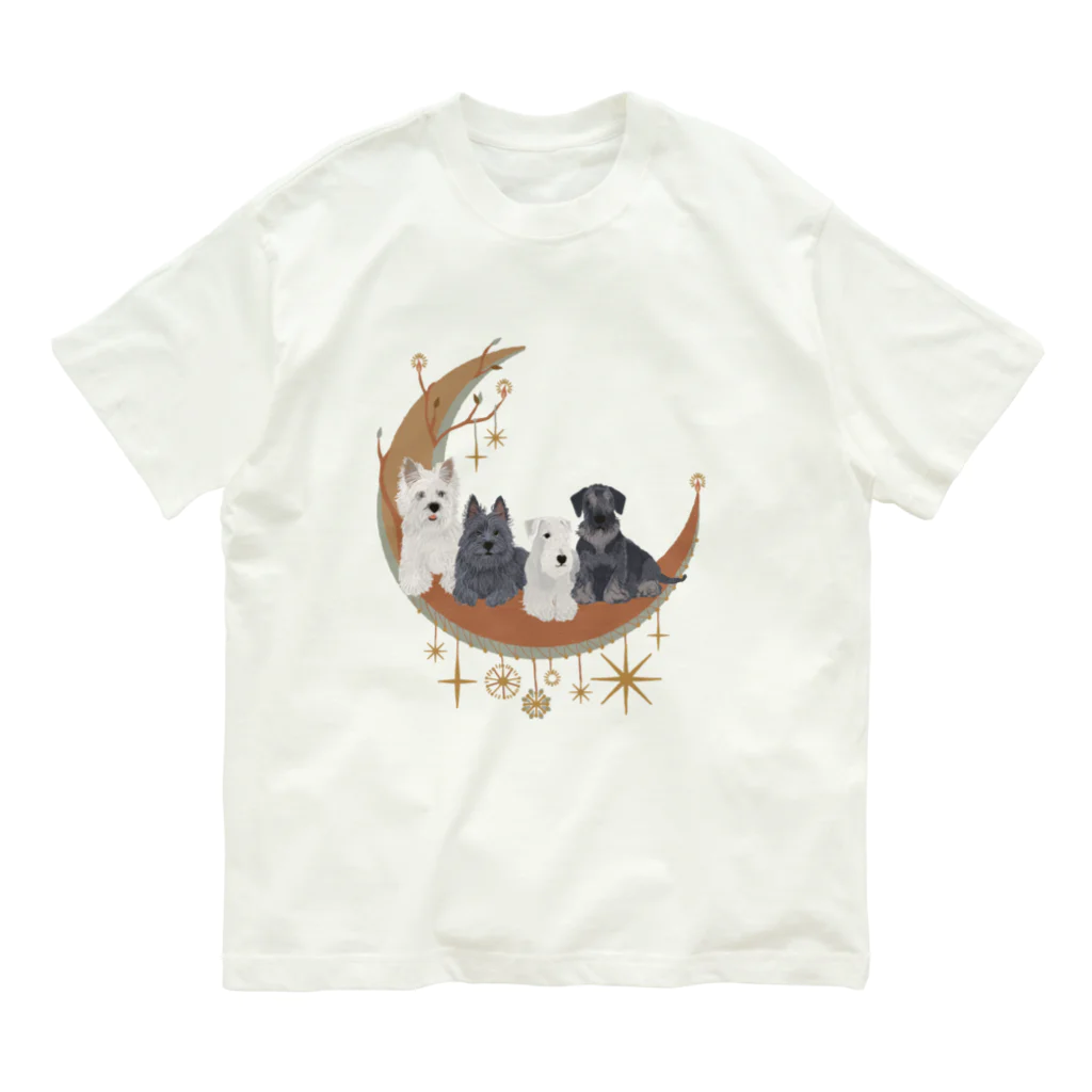 sayapochaccoのMy favirite terriers drom A to Z　~C~crescent moon オーガニックコットンTシャツ