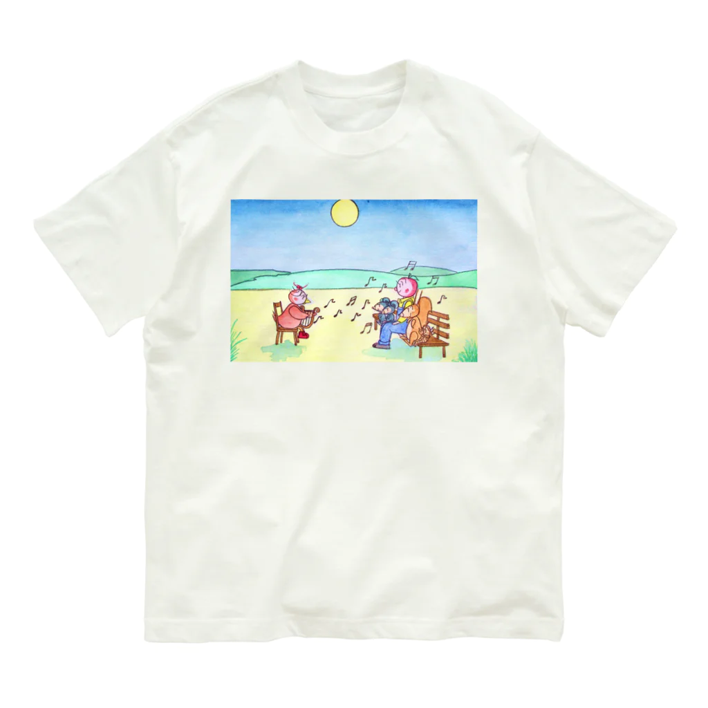 「アートとメルヘンと創作の森グッズ」の「ピピのつばさ」ピピの音楽会 Organic Cotton T-Shirt