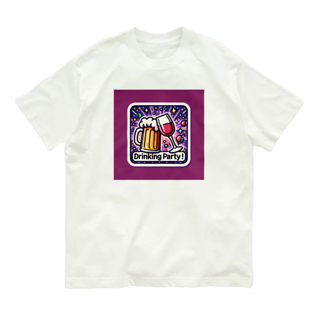 りゅうちゃんストアの飲み会、Drinking Party、ビール＆ワイン編 オーガニックコットンTシャツ