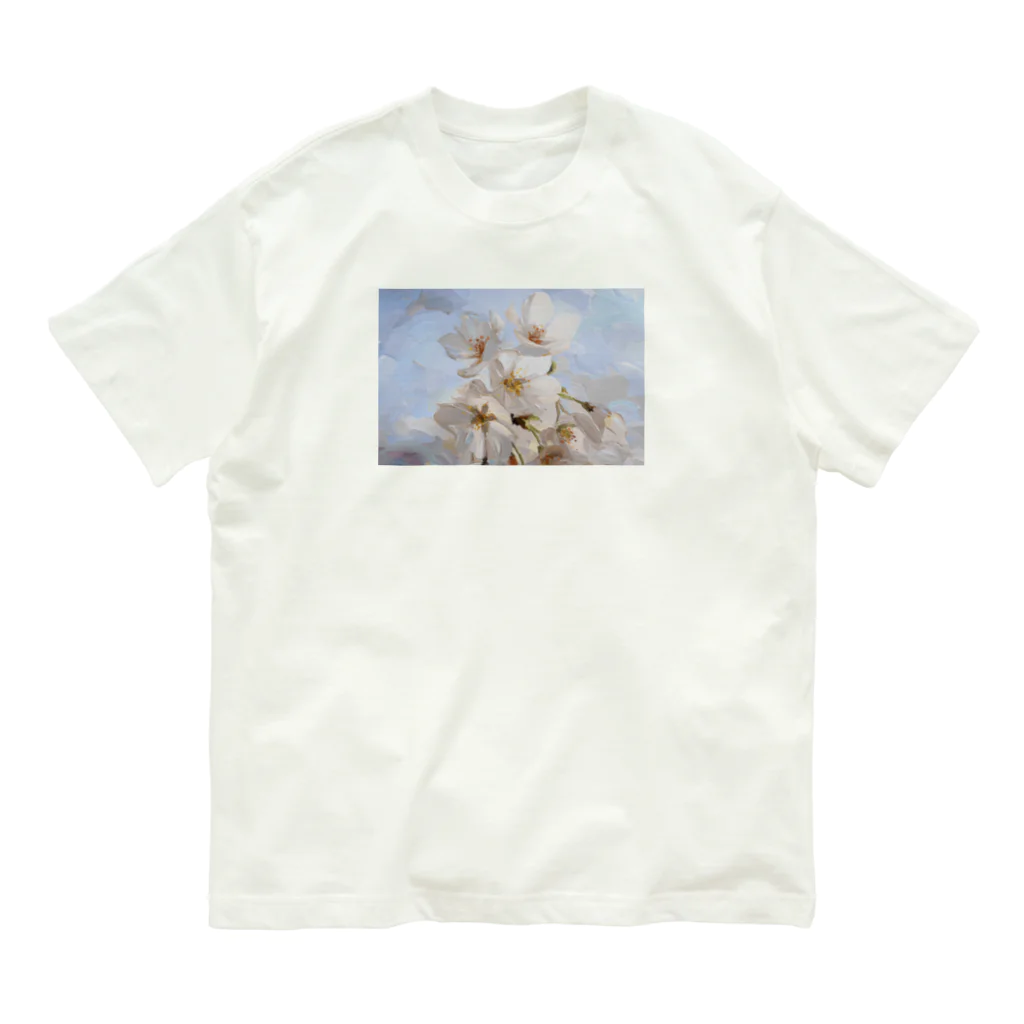 TOMOYA MURAKAMIのSAKURA-Oil Painting- Organic Cotton T-Shirt