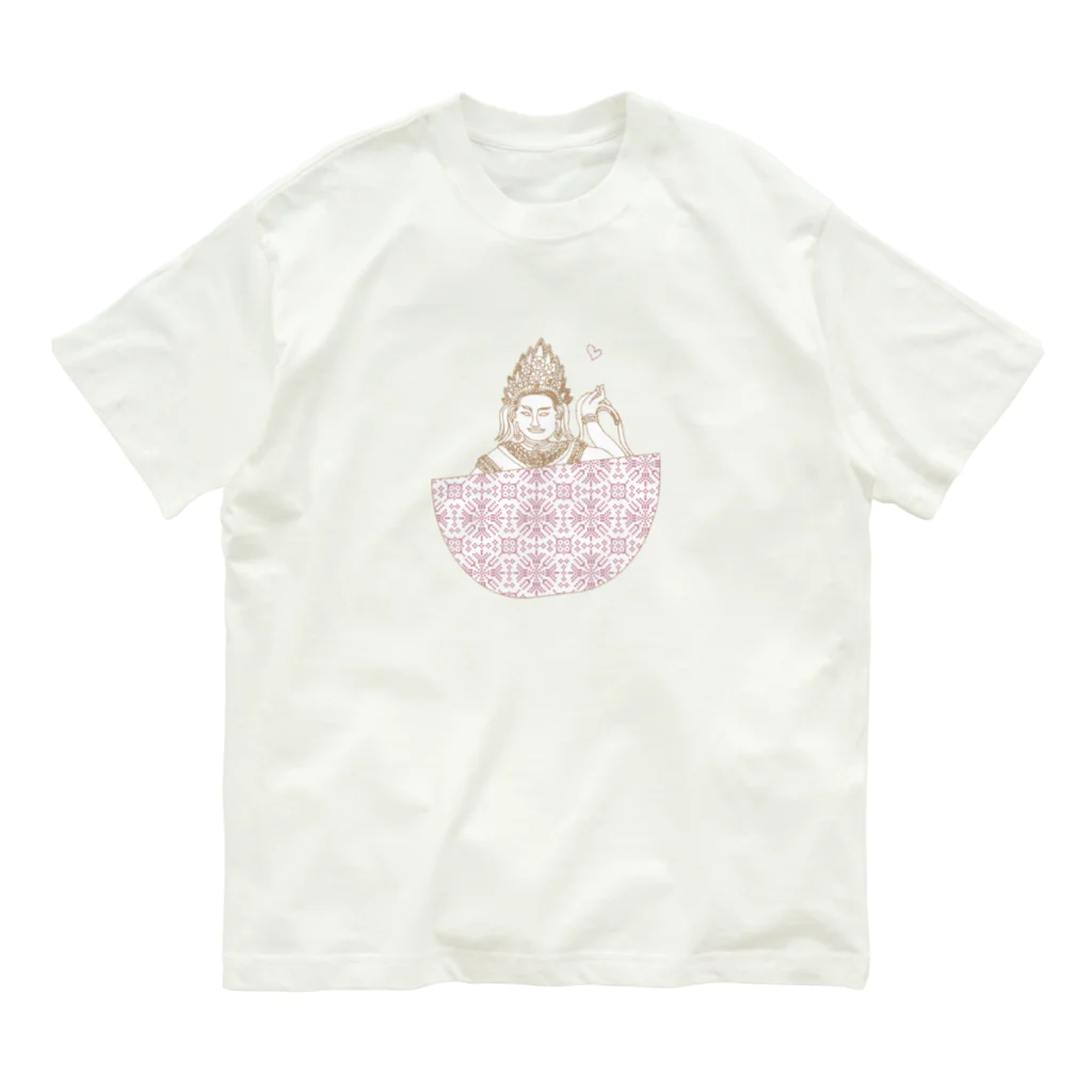 titikの携帯天女_ピンク系 オーガニックコットンTシャツ