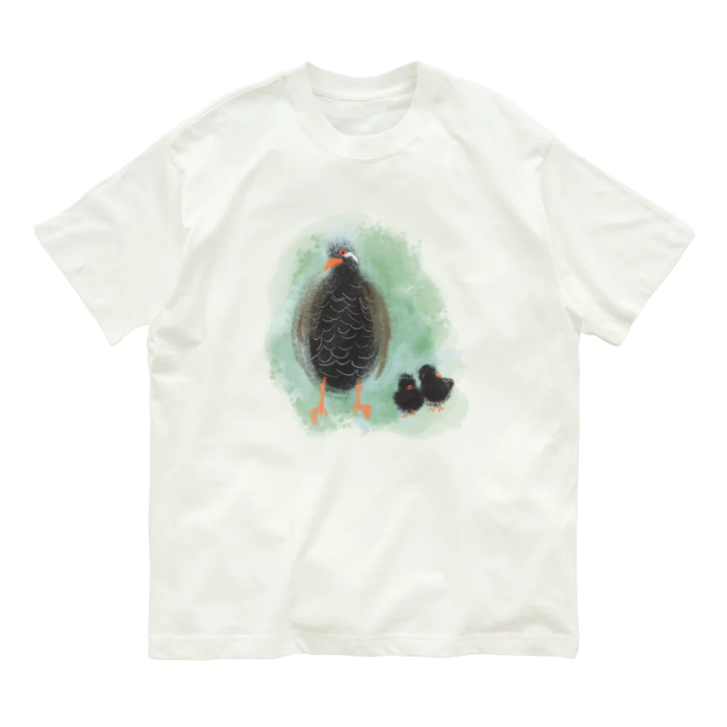 akane_art（茜音工房）のいきものイラスト（ヤンバルクイナの親子） Organic Cotton T-Shirt