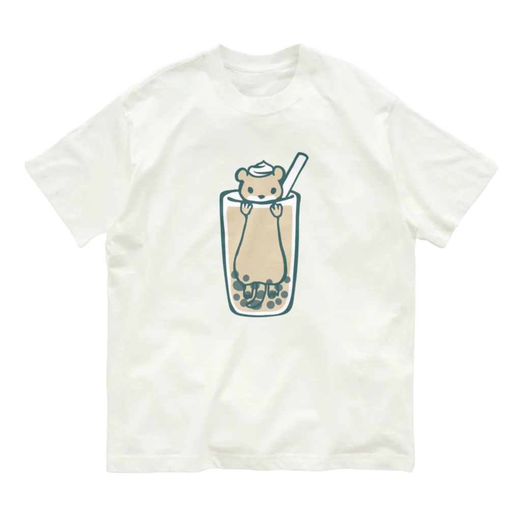 あずき缶のタピオカワウソミルクティー Organic Cotton T-Shirt