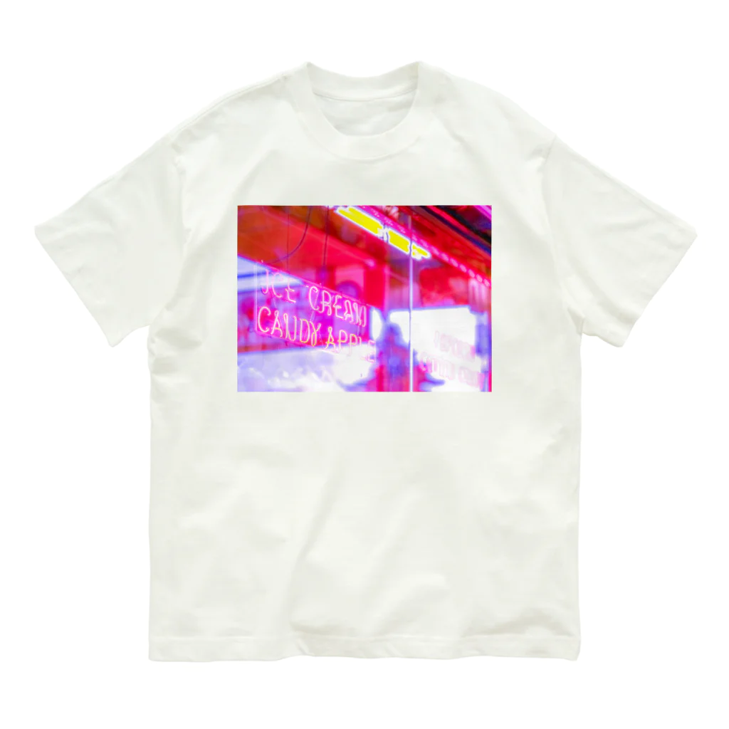 NEON LIGHT STARSのAPPLE NEON 横 オーガニックコットンTシャツ