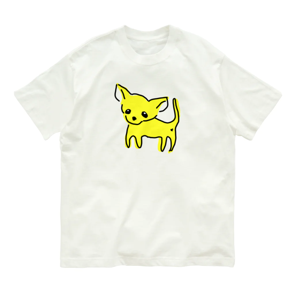 akane_art（茜音工房）のゆるチワワ（イエロー） Organic Cotton T-Shirt